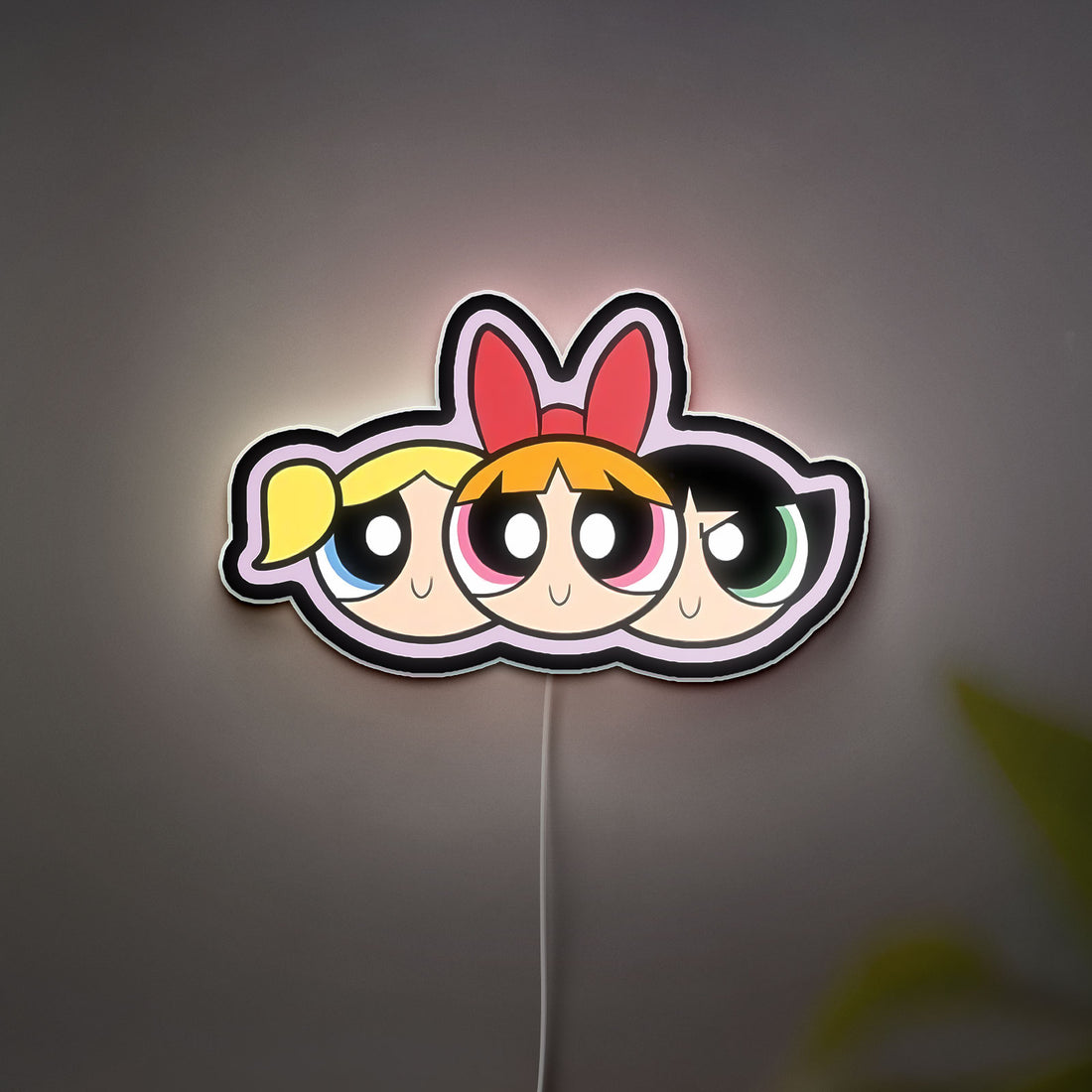 Powerpuff Girls 3D Light Box - Blossom Bubbles Buttercup Cartoon Night Light, Kids Room Decor & Cartoon Network Fan Gift 