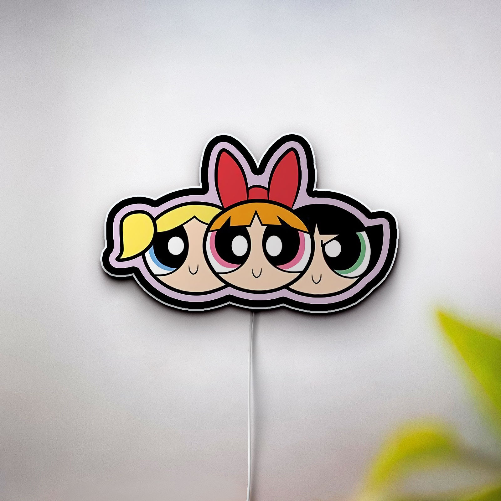 Powerpuff Girls 3D Light Box - Blossom Bubbles Buttercup Cartoon Night Light, Kids Room Decor & Cartoon Network Fan Gift 
