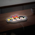Powerpuff Girls 3D Light Box - Blossom Bubbles Buttercup Cartoon Night Light, Kids Room Decor & Cartoon Network Fan Gift 