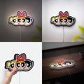Powerpuff Girls 3D Light Box - Blossom Bubbles Buttercup Cartoon Night Light, Kids Room Decor & Cartoon Network Fan Gift 