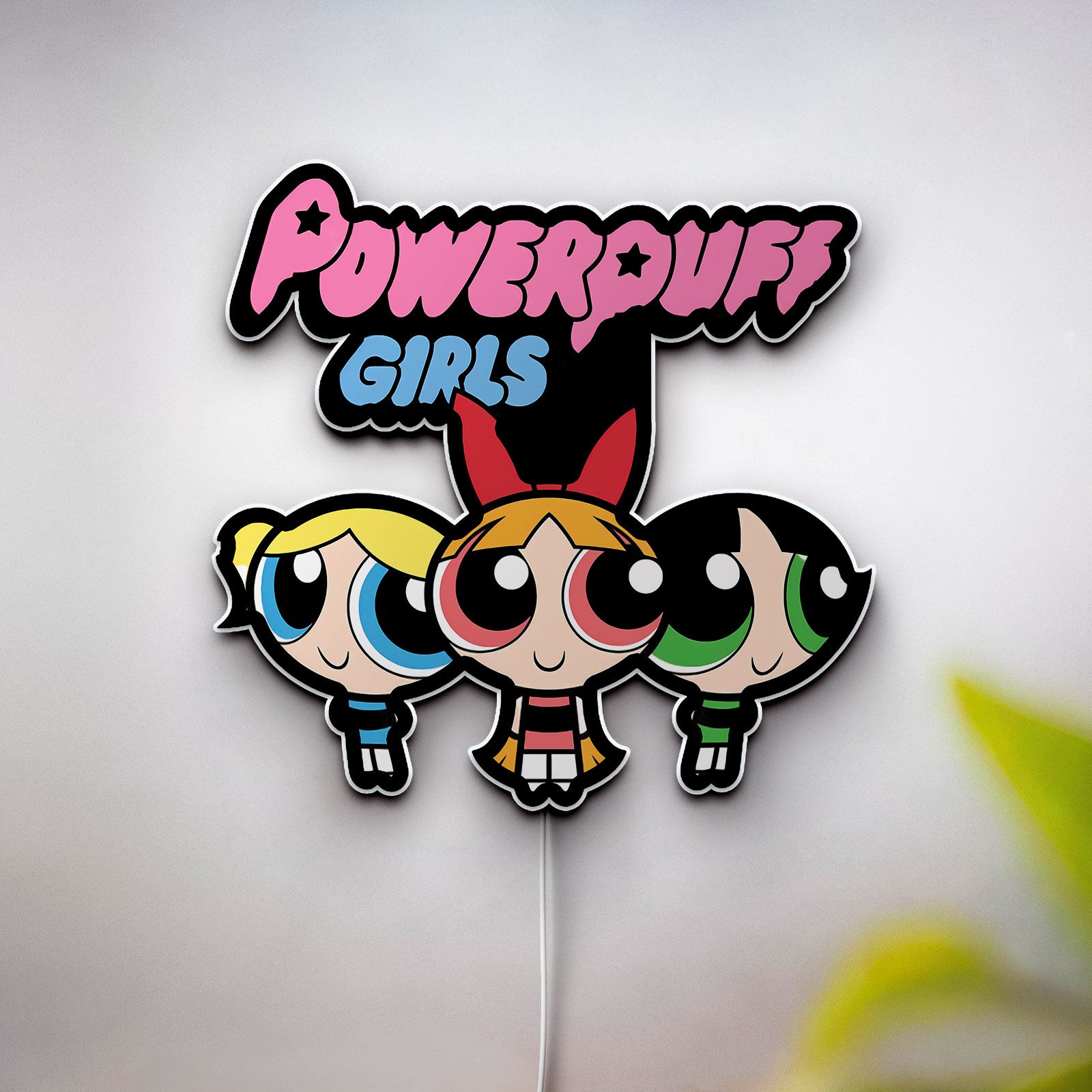 Powerpuff Girls Trio Glow Lamp - Cartoon Network Night Light, Blossom Bubbles Buttercup Flying Design, Kids Room Decor & Superhero Fan Gift