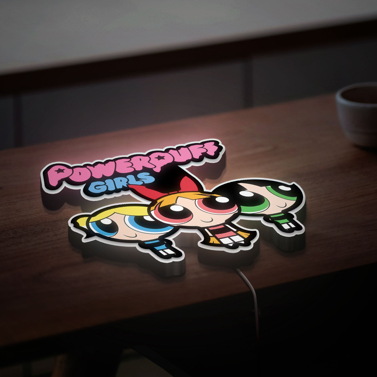 Powerpuff Girls Trio Glow Lamp - Cartoon Network Night Light, Blossom Bubbles Buttercup Flying Design, Kids Room Decor & Superhero Fan Gift