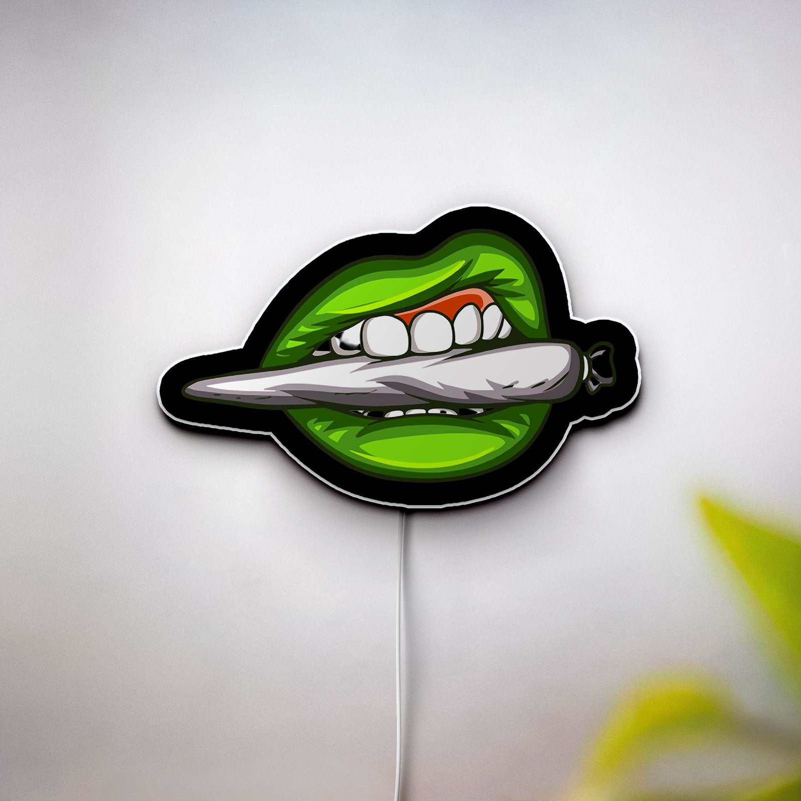 Teeth Logo 3D Light Box - Edgy LED Night Light for Urban Decor, Cool Graphic Art Lamp for Music & Street Style Lovers 