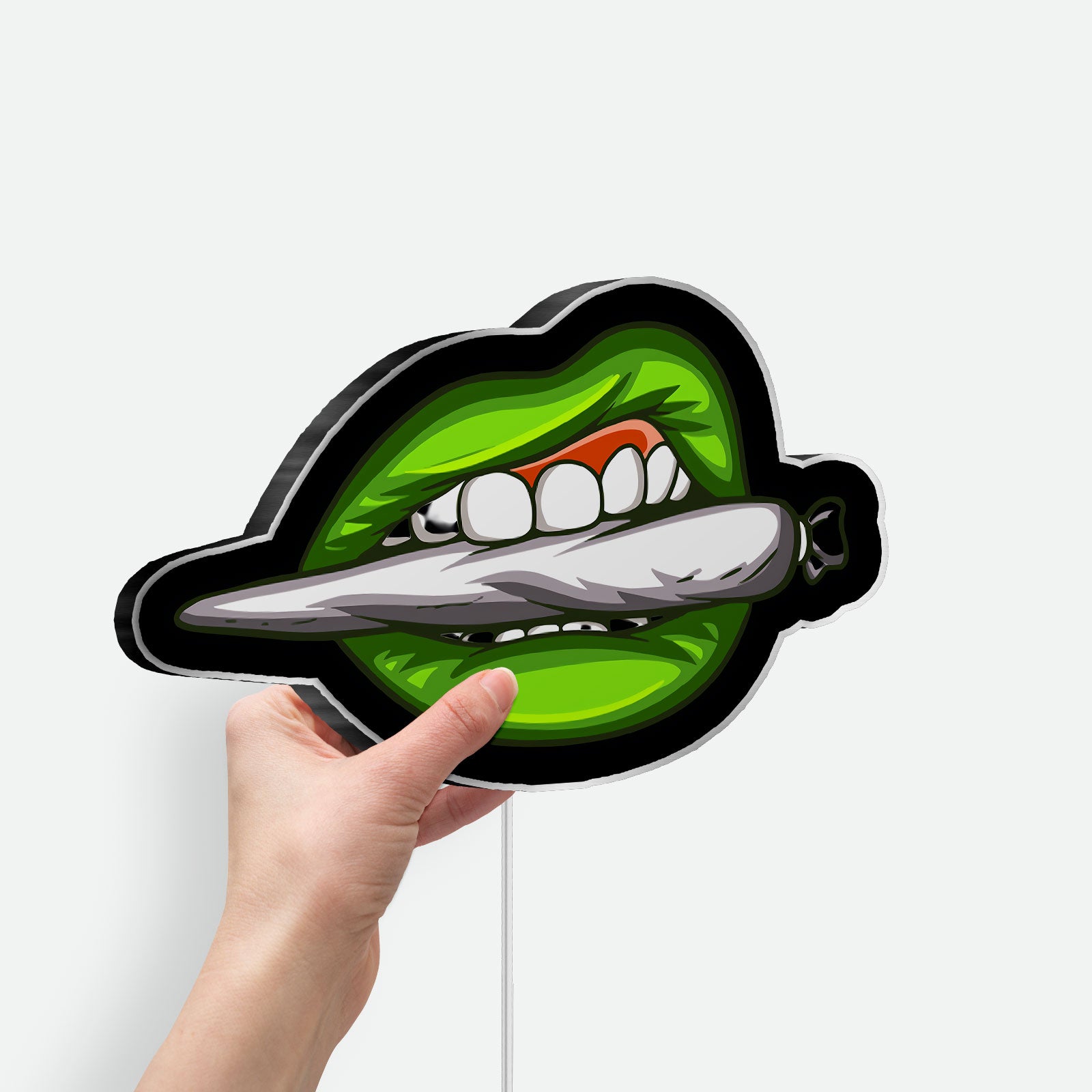 Teeth Logo 3D Light Box - Edgy LED Night Light for Urban Decor, Cool Graphic Art Lamp for Music & Street Style Lovers 