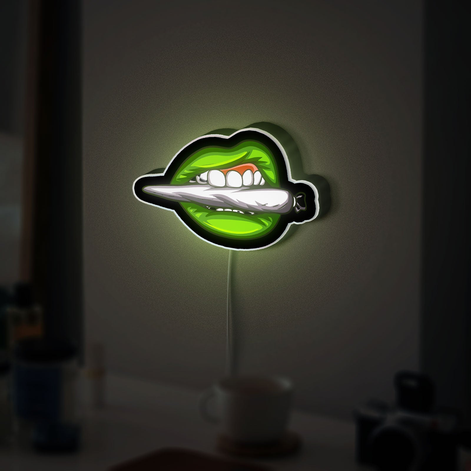 Teeth Logo 3D Light Box - Edgy LED Night Light for Urban Decor, Cool Graphic Art Lamp for Music & Street Style Lovers 