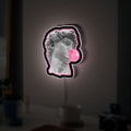 David Bubble Gum 3D Light Box - Michelangelo Pop Art LED Night Light, Vaporwave Aesthetic Decor for Art Lovers 