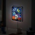 Nevermore Starry Night Glow Light - Gothic Raven & Moon LED Sign, Dark Art Night Lamp for Halloween Decor
