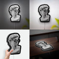 Pixel Art David Statue 3D Light Box - Thug Life Inspired LED Night Light, Retro Glow Decor for Art Lovers & Gamers
