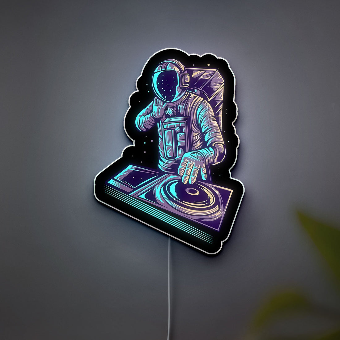 Astronaut DJ 3D Light Box - Cosmic Turntable LED Night Light, Space Music Decor for DJs & Sci-Fi Fans, Unique Glow Art Gift 