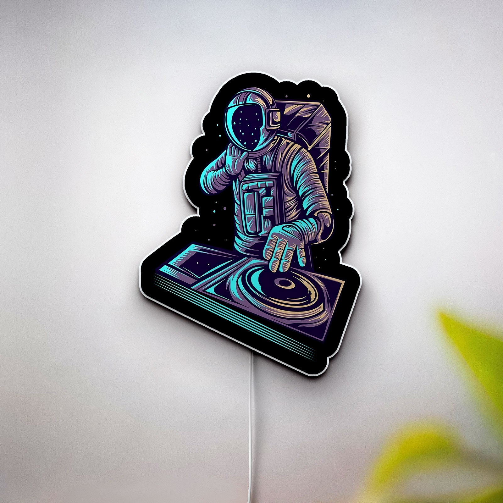 Astronaut DJ 3D Light Box - Cosmic Turntable LED Night Light, Space Music Decor for DJs & Sci-Fi Fans, Unique Glow Art Gift 