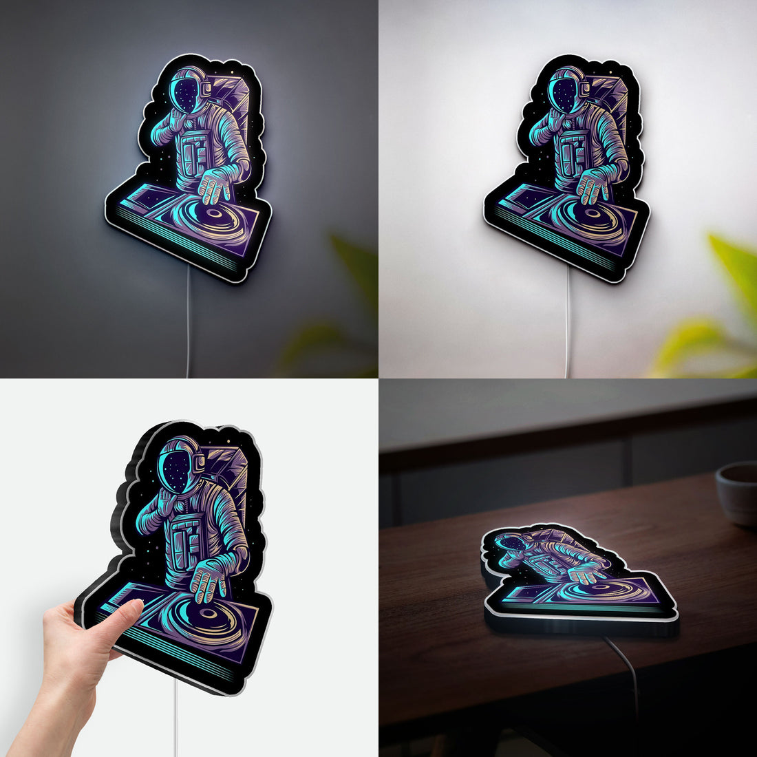 Astronaut DJ 3D Light Box - Cosmic Turntable LED Night Light, Space Music Decor for DJs & Sci-Fi Fans, Unique Glow Art Gift 