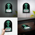 Humans Are Not Real Alien Glow Sign - Funny UFO Meme Night Light, Sci-Fi Room Decor, Novelty LED Lamp for Galaxy & Spaceship Lovers
