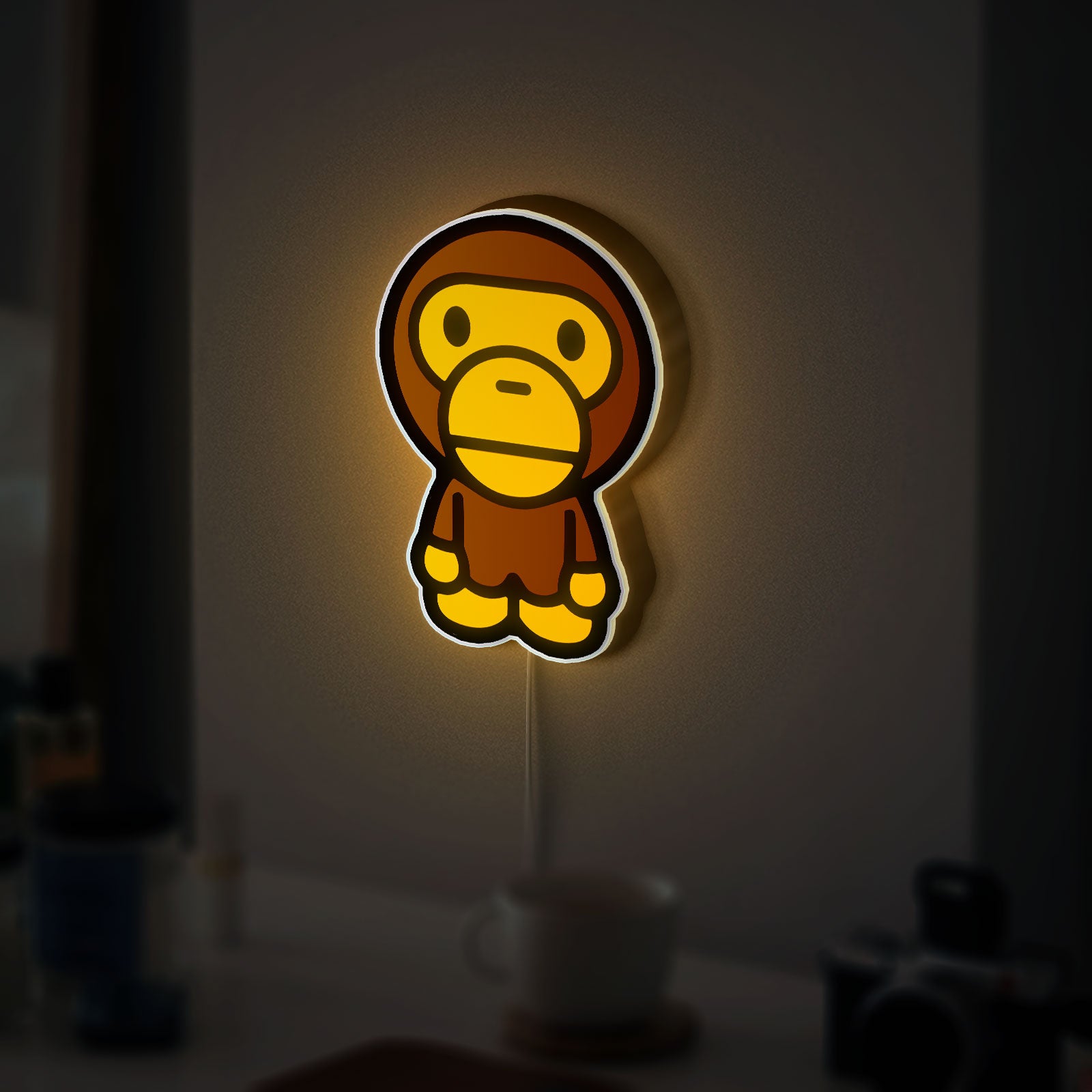 Kawaii Monkey 3D Light Box - Cute Cartoon LED Night Light, Baby Milo Funny Decor for Kids Room
