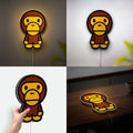 Kawaii Monkey 3D Light Box - Cute Cartoon LED Night Light, Baby Milo Funny Decor for Kids Room
