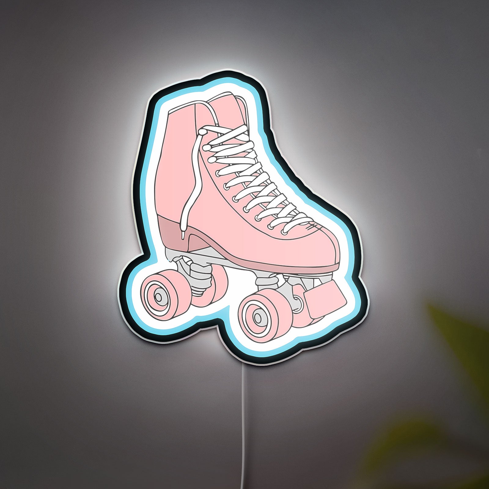 Pink Roller Skate 3D Light Box - Pastel Skate Decor, Cute Birthday Gift for Skating Fans, Whimsical Room Night Light
