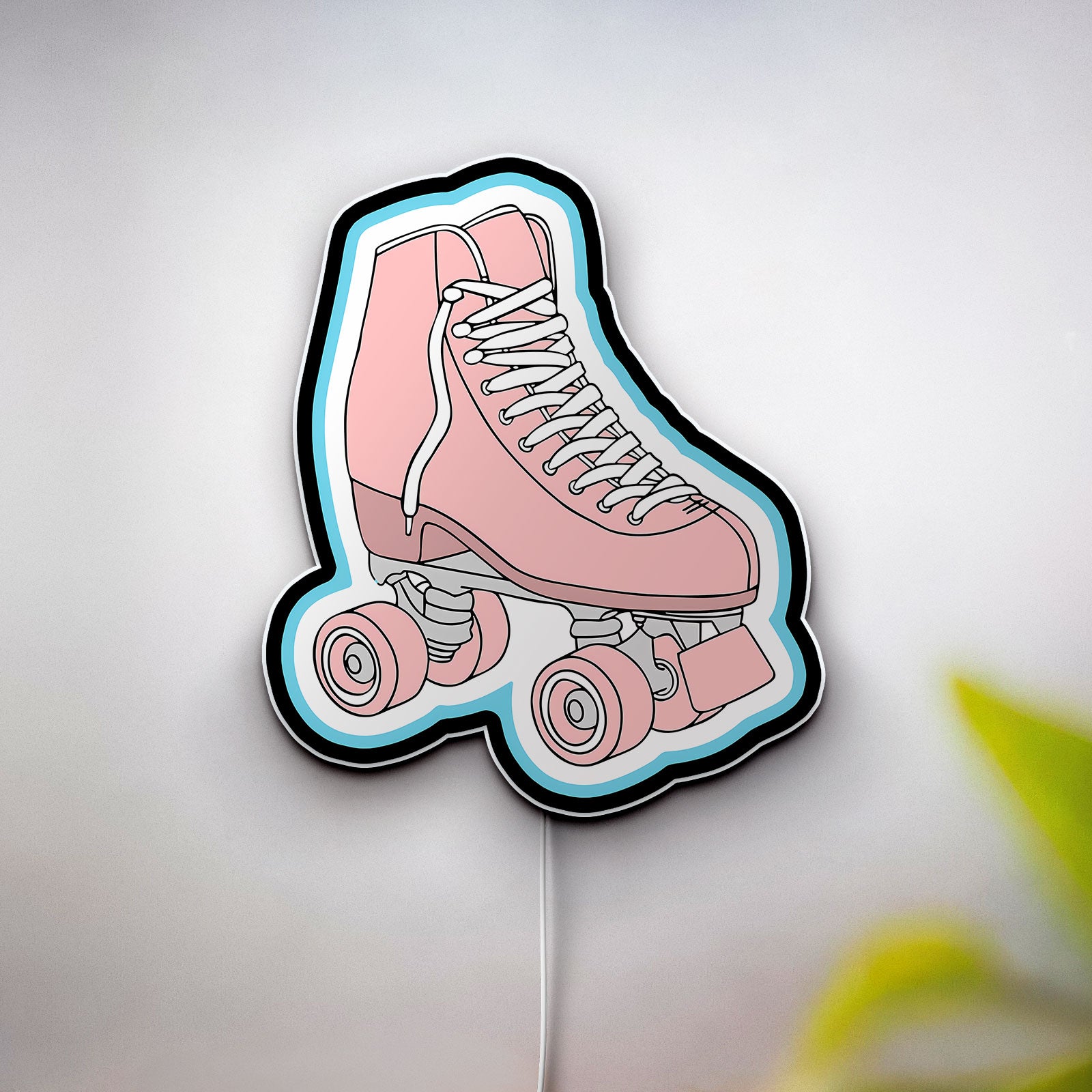 Pink Roller Skate 3D Light Box - Pastel Skate Decor, Cute Birthday Gift for Skating Fans, Whimsical Room Night Light
