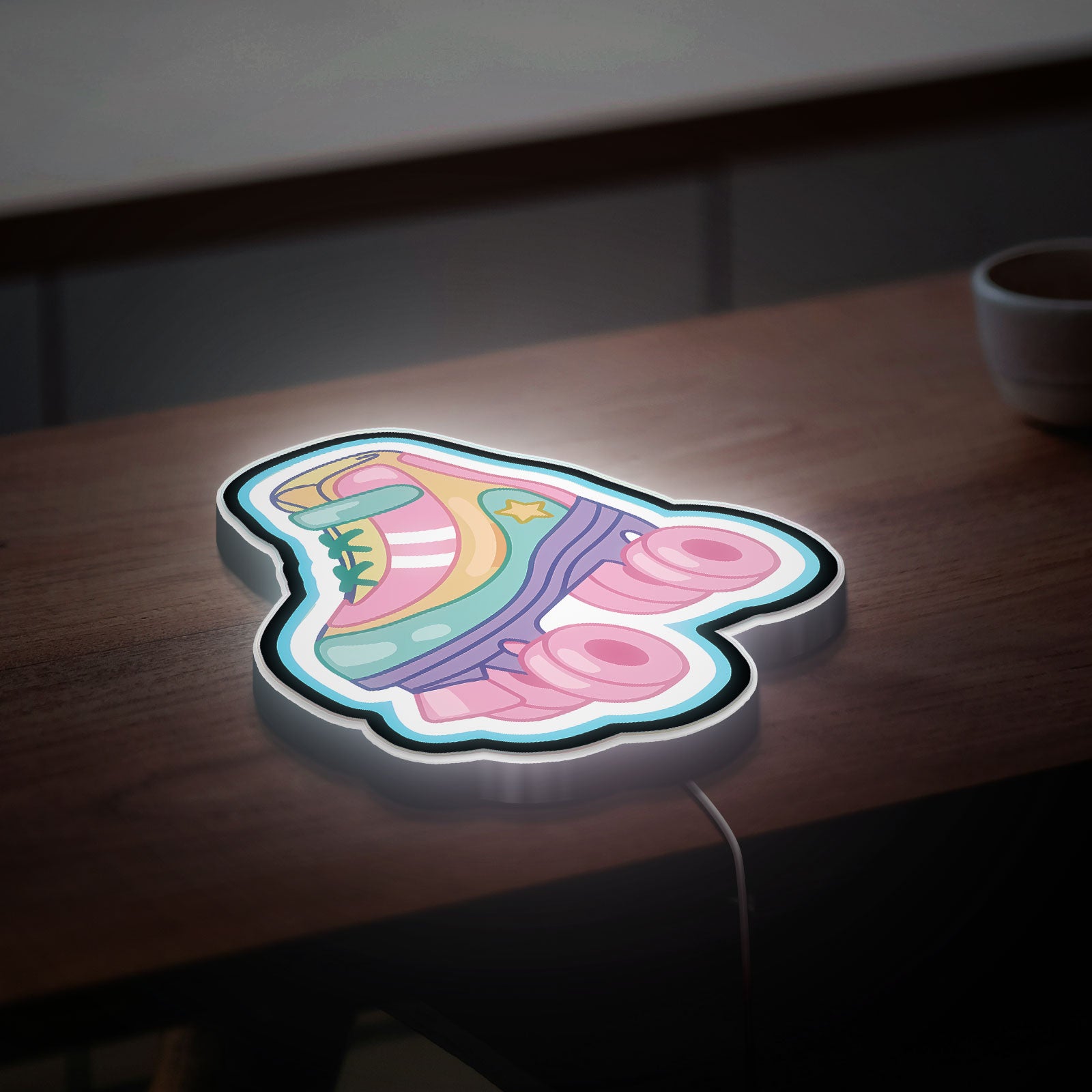 Retro Roller Skate 3D Light Box, Roller Girl Decor for Skate Lovers & Nostalgic Gift
