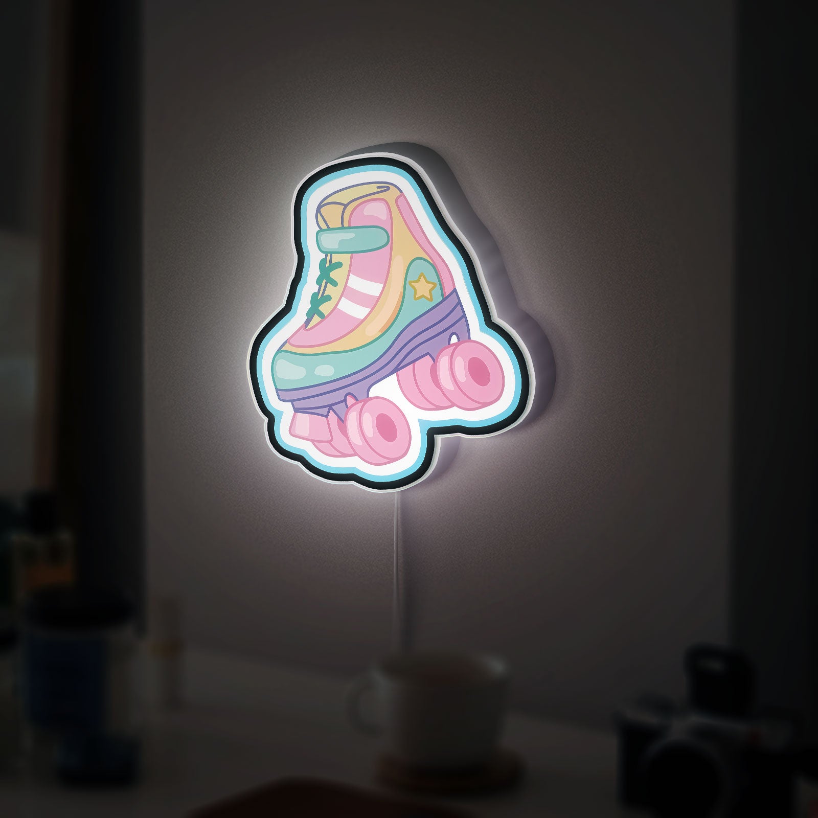 Retro Roller Skate 3D Light Box, Roller Girl Decor for Skate Lovers & Nostalgic Gift
