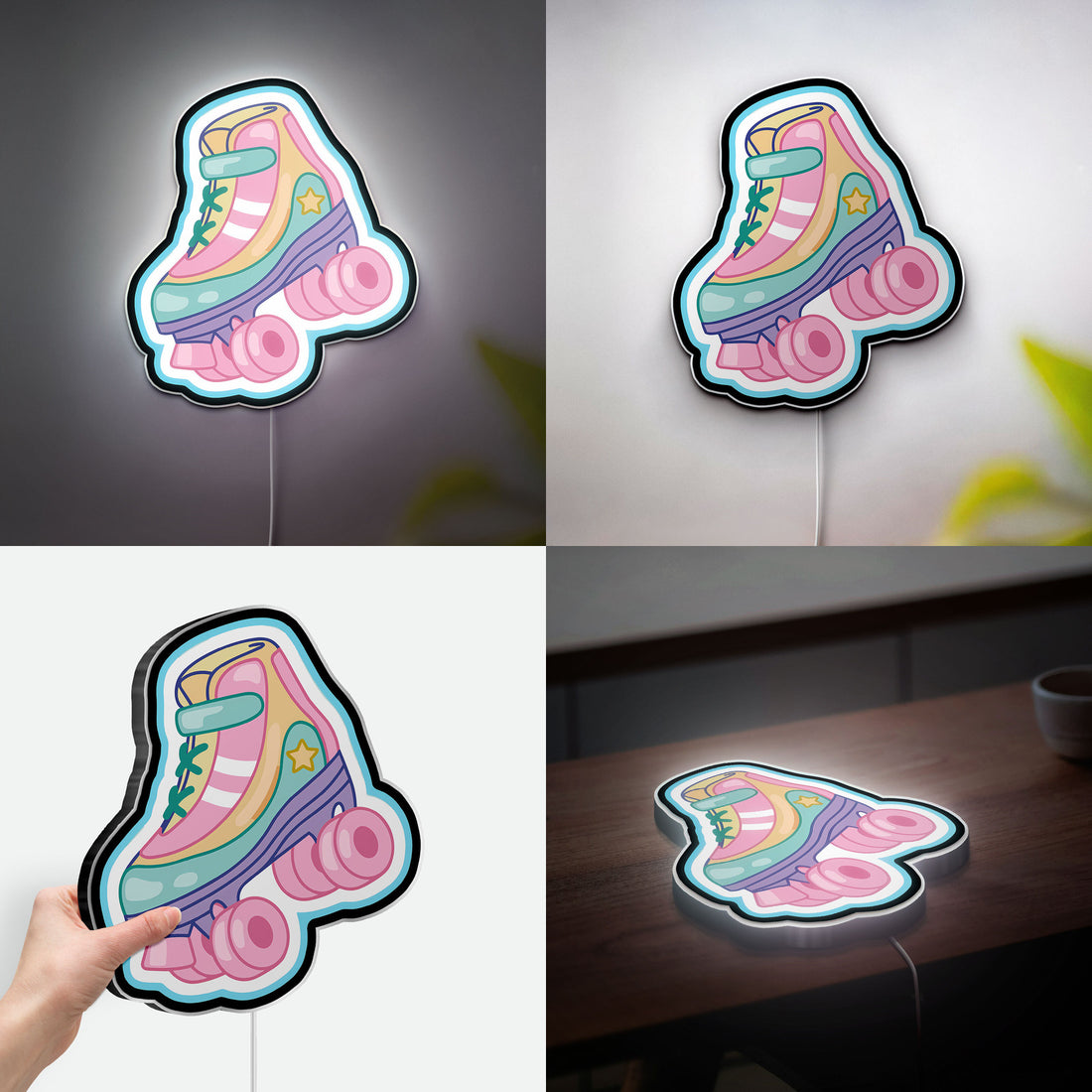 Retro Roller Skate 3D Light Box, Roller Girl Decor for Skate Lovers & Nostalgic Gift
