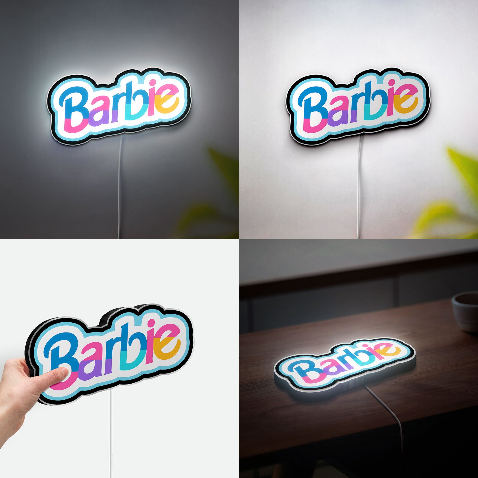 Barbie Pink Glow Light - 3D Dollhouse Inspired LED Night Light, Girly Room Decor for Barbie Fans & Kids Bedroom 