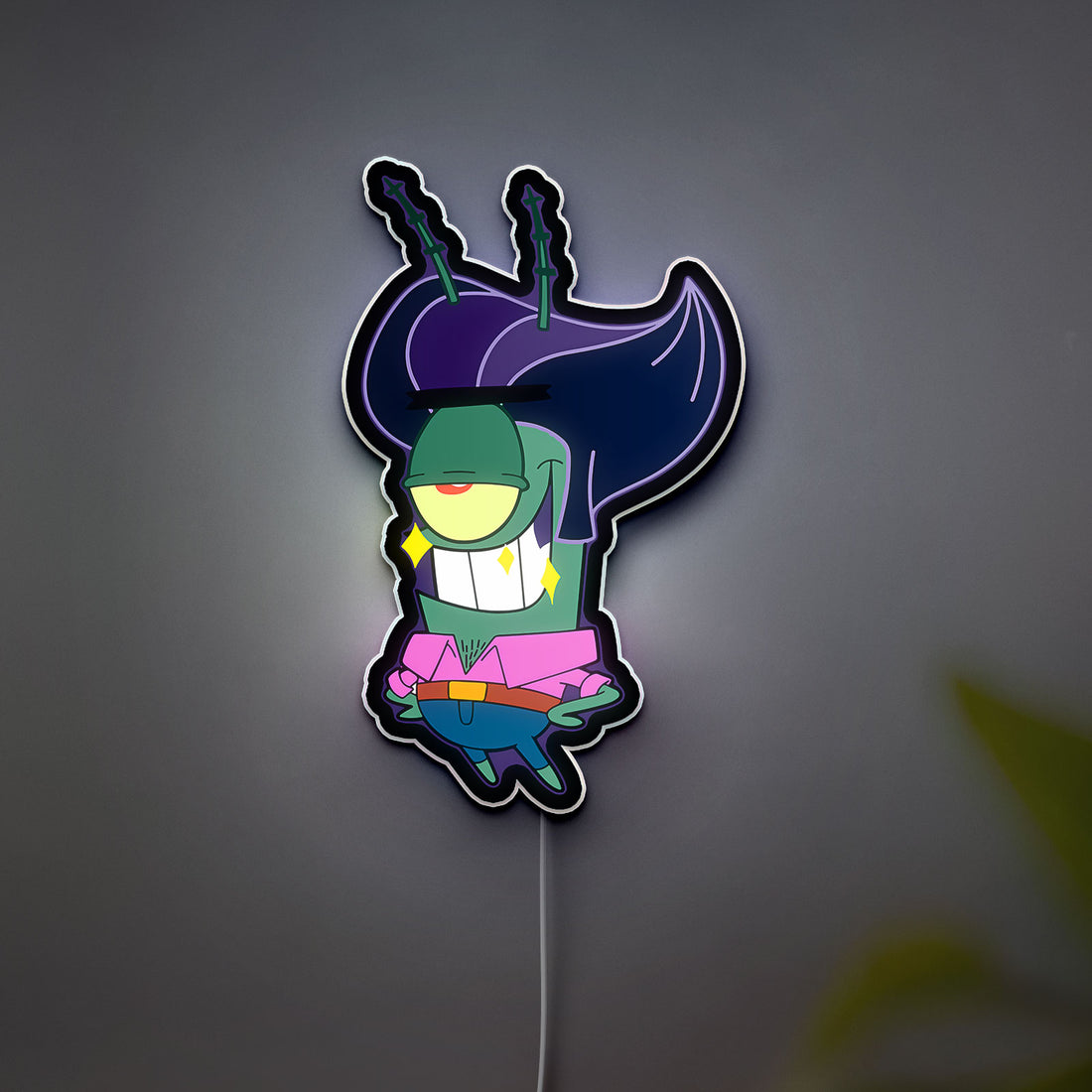 SpongeBob Plankton Date Night 3D Light - Fun Cartoon LED Desk Lamp, Cute Underwater Decor for Nickelodeon Fans
