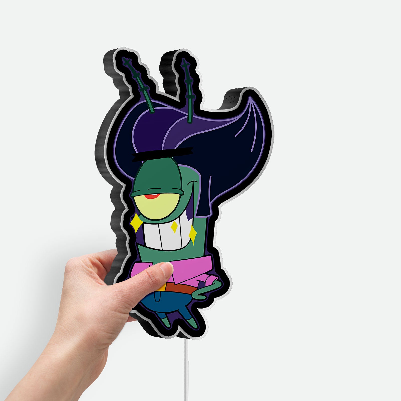 SpongeBob Plankton Date Night 3D Light - Fun Cartoon LED Desk Lamp, Cute Underwater Decor for Nickelodeon Fans
