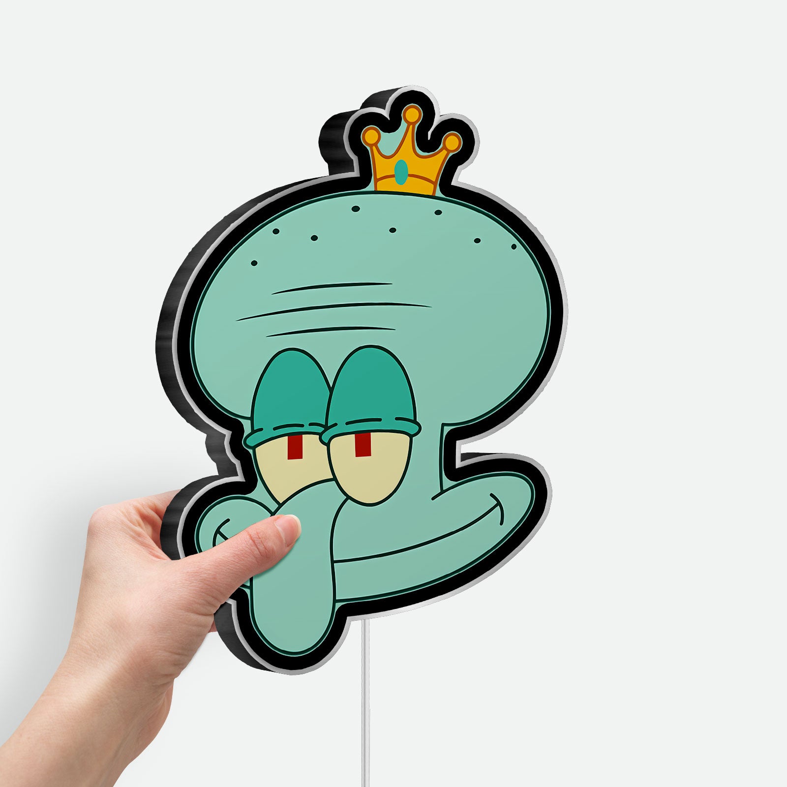 SpongeBob Squidward King 3D Light Box - Funny Cartoon LED Night Light, Anime Character Decor for Nickelodeon Fans 