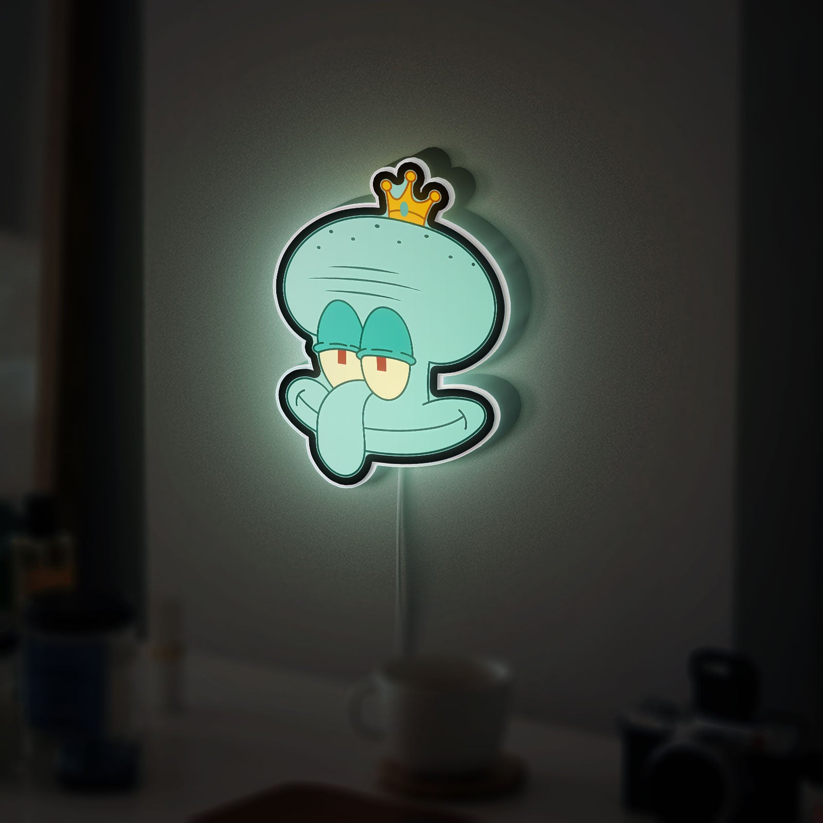SpongeBob Squidward King 3D Light Box - Funny Cartoon LED Night Light, Anime Character Decor for Nickelodeon Fans 