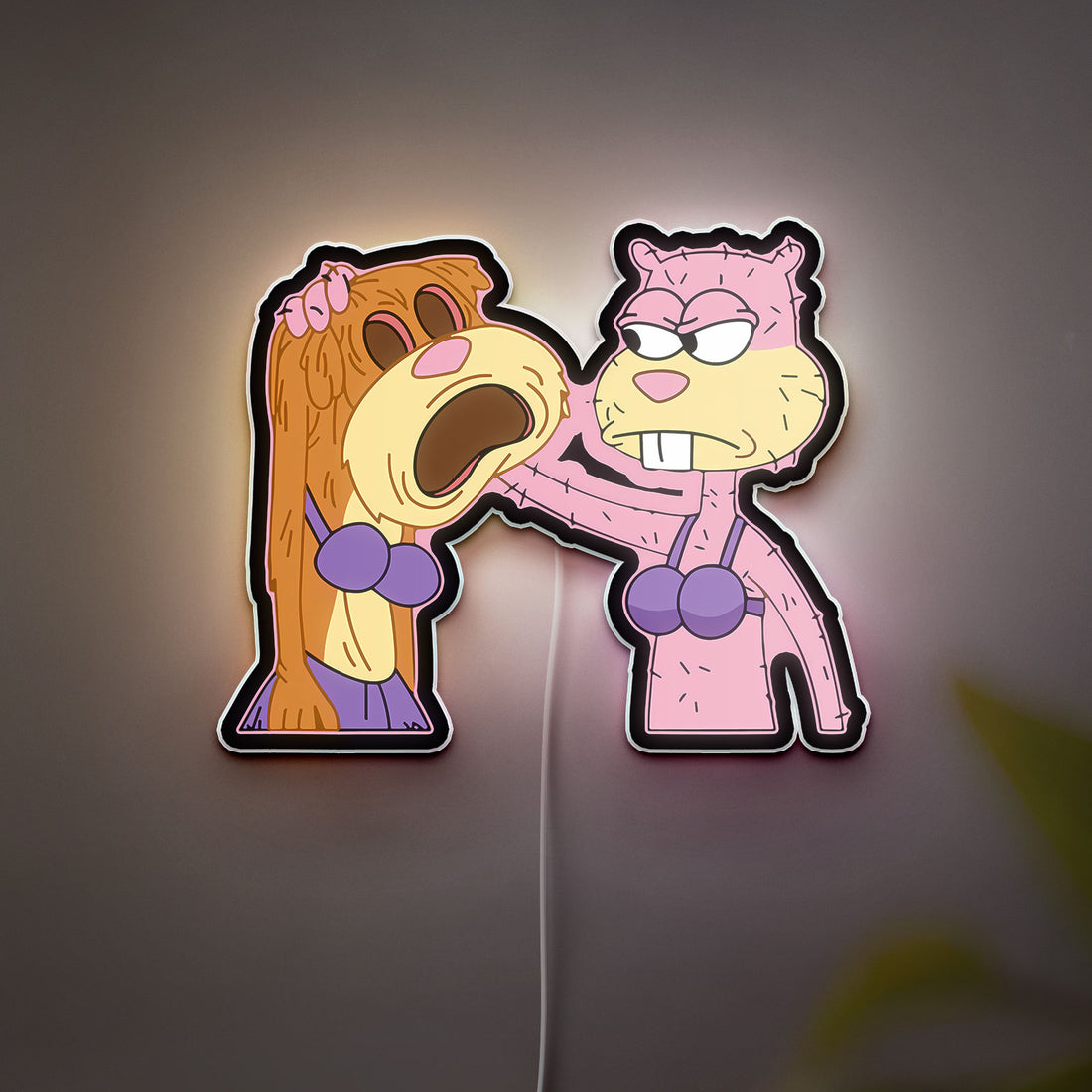 SpongeBob SquarePants 3D Light Box - Bob Esponja & Sandy Cheeks LED Night Light, Fun Cartoon Decor for Nickelodeon Fans 