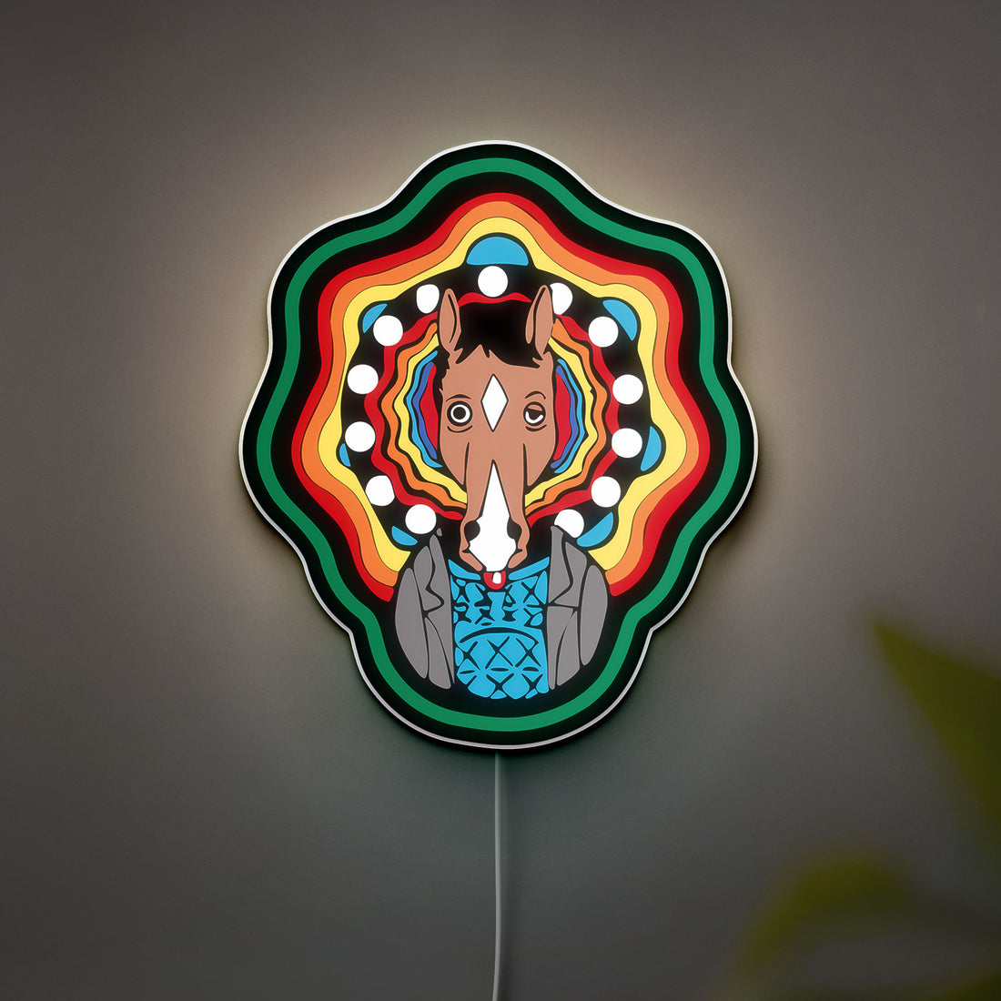 BoJack Horseman Tripping Art 3D Light Box - Psychedelic Cartoon LED Night Light, Unique Wall Decor for Adult Animation Fans