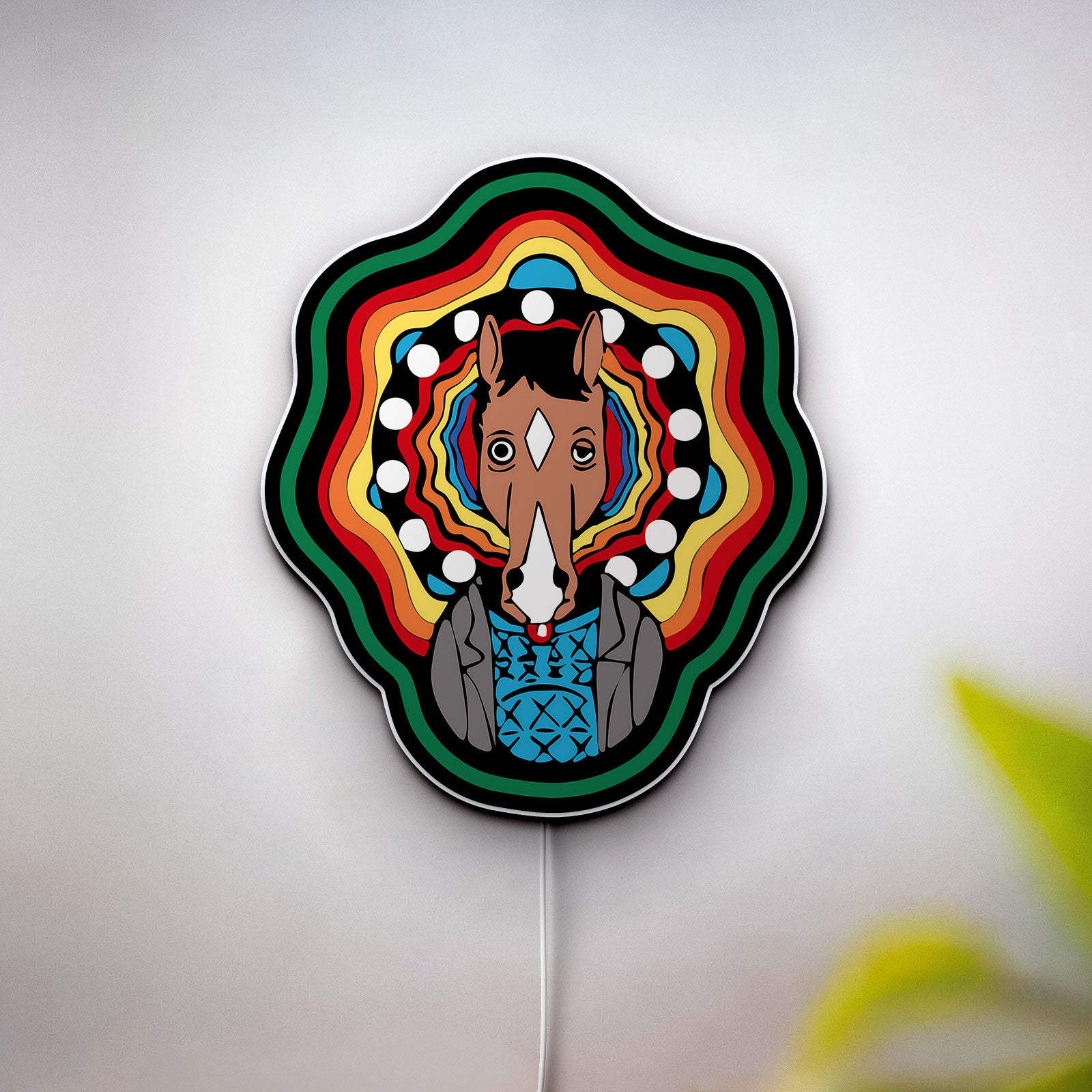 BoJack Horseman Tripping Art 3D Light Box - Psychedelic Cartoon LED Night Light, Unique Wall Decor for Adult Animation Fans