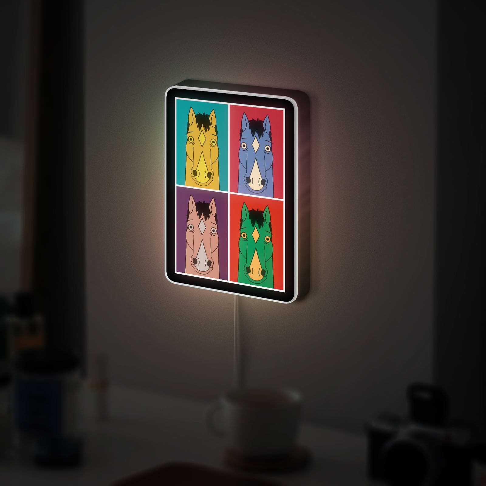 BoJack Horseman 3D Light Box - Retro Cartoon LED Night Light, TV Show Inspired Decor for Fans, Unique Gift for Anime Lovers
