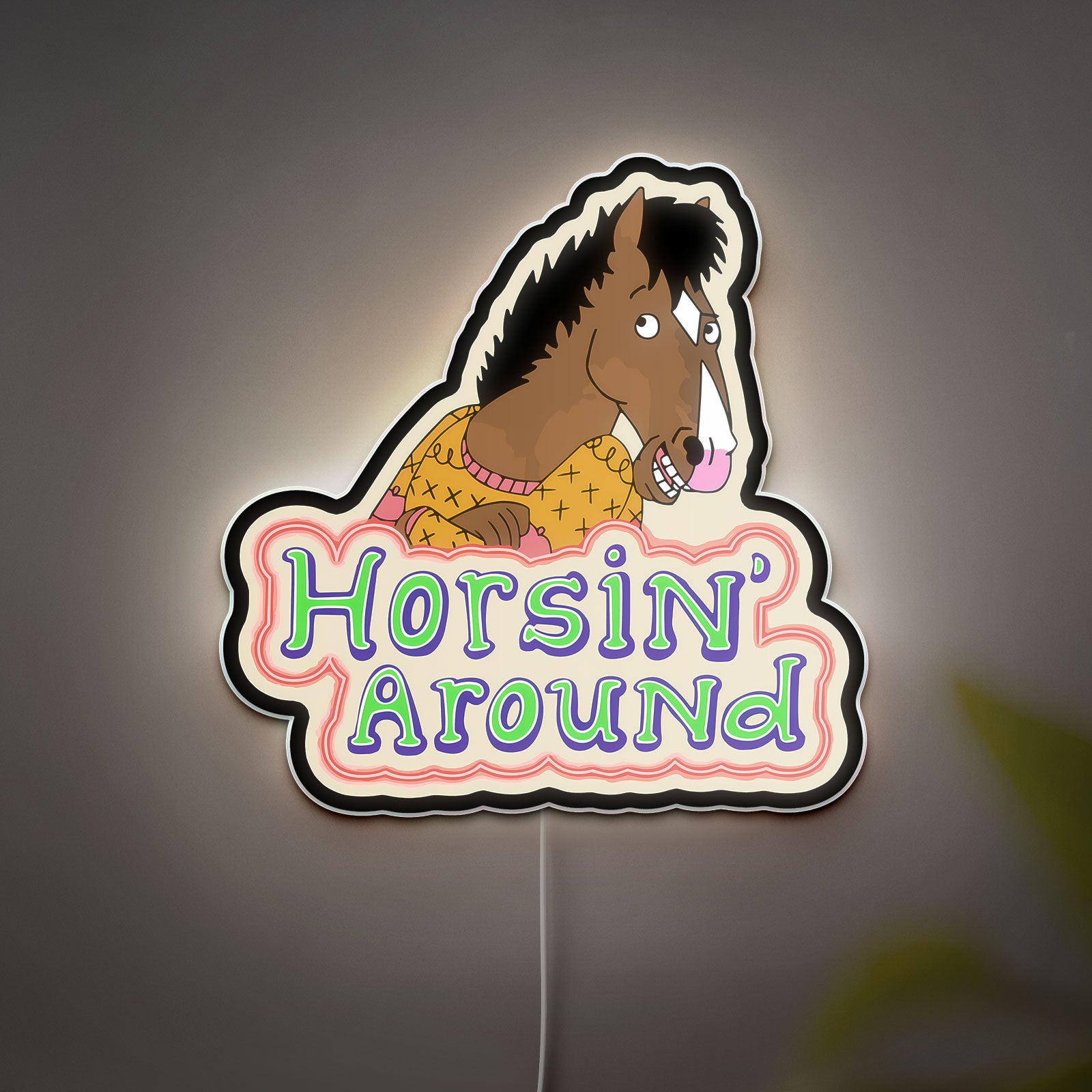 BoJack Horseman 3D Light Box - Retro Cartoon LED Night Light, TV Show Inspired Decor for Fans, Unique Gift for Netflix Lovers
