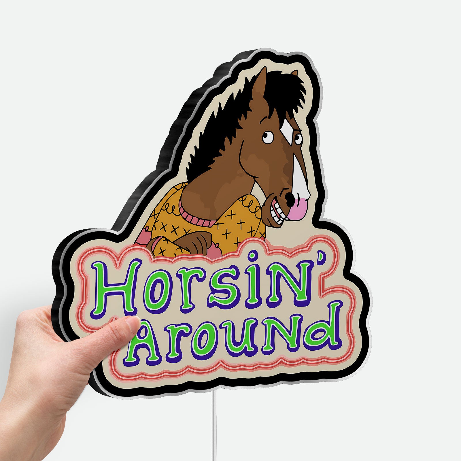 BoJack Horseman 3D Light Box - Retro Cartoon LED Night Light, TV Show Inspired Decor for Fans, Unique Gift for Netflix Lovers
