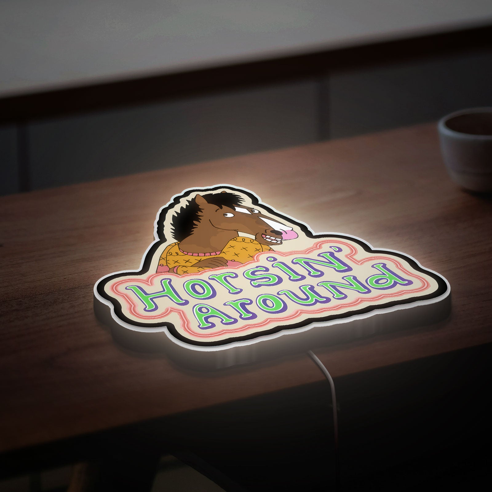 BoJack Horseman 3D Light Box - Retro Cartoon LED Night Light, TV Show Inspired Decor for Fans, Unique Gift for Netflix Lovers
