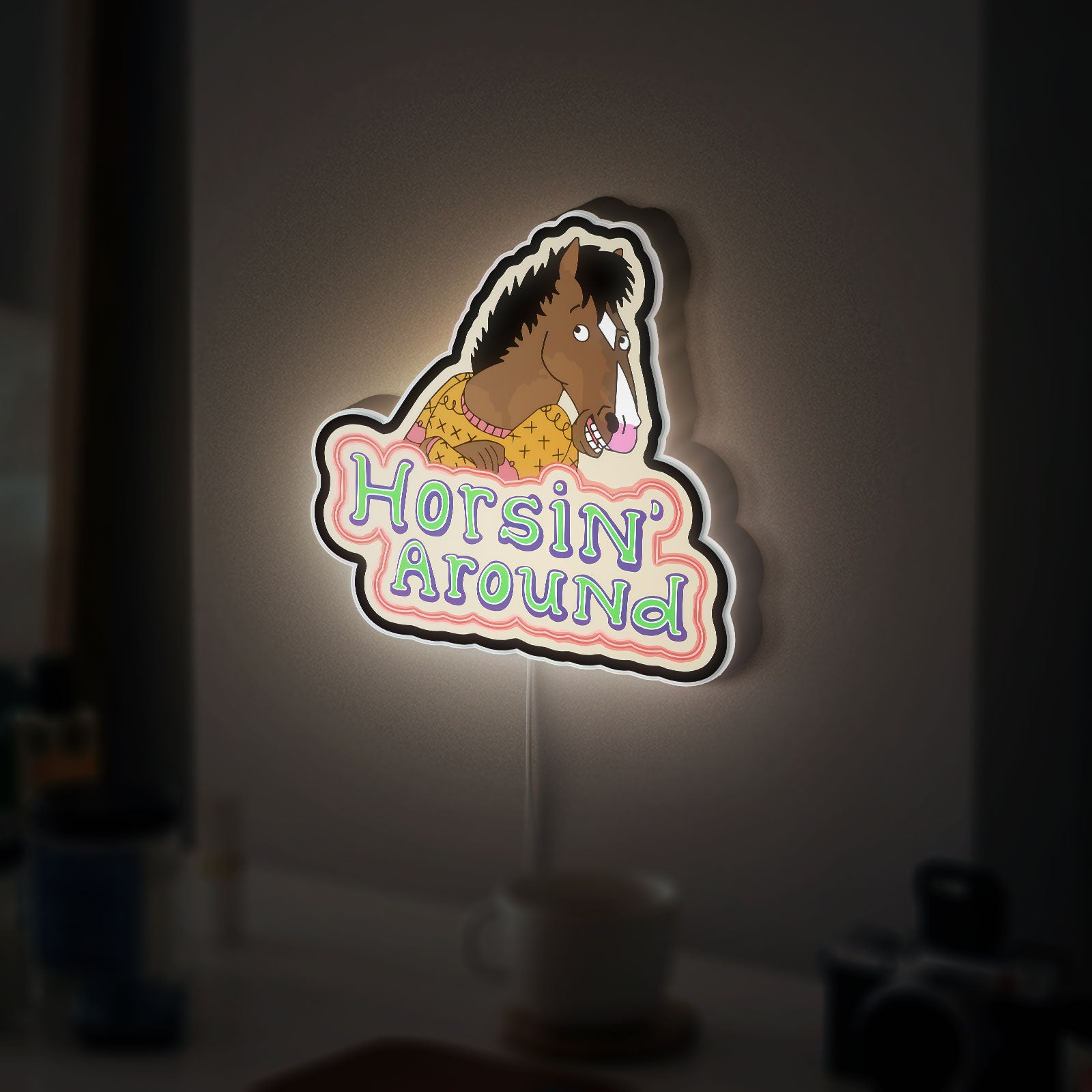 BoJack Horseman 3D Light Box - Retro Cartoon LED Night Light, TV Show Inspired Decor for Fans, Unique Gift for Netflix Lovers
