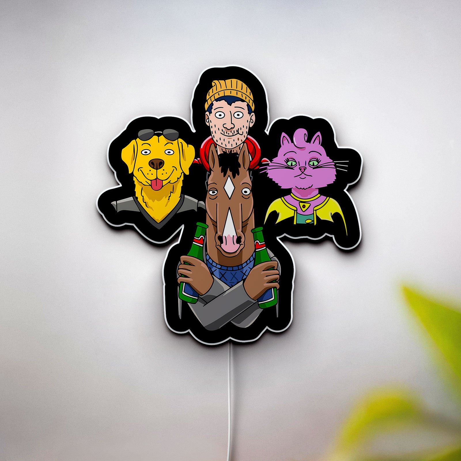 BoJack Horseman 3D Light Box - Cartoon Character LED Night Light, TV Show Inspired Decor for Fans, Unique Gift for Anime Lovers 