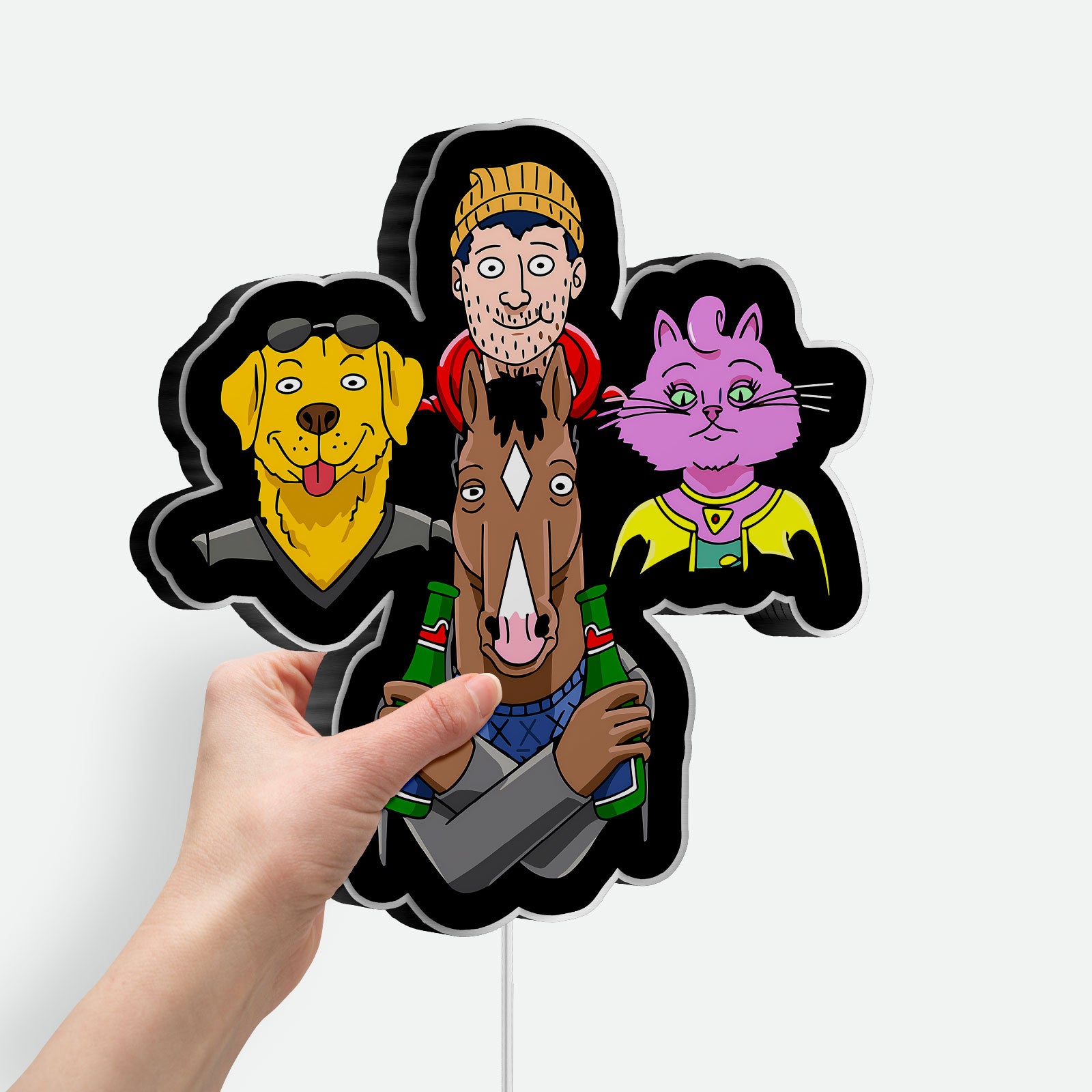 BoJack Horseman 3D Light Box - Cartoon Character LED Night Light, TV Show Inspired Decor for Fans, Unique Gift for Anime Lovers 