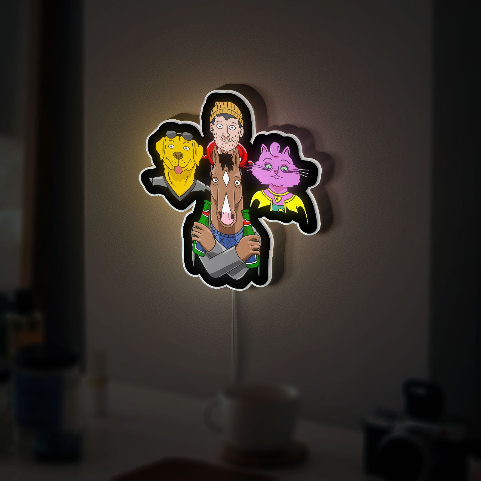 BoJack Horseman 3D Light Box - Cartoon Character LED Night Light, TV Show Inspired Decor for Fans, Unique Gift for Anime Lovers 