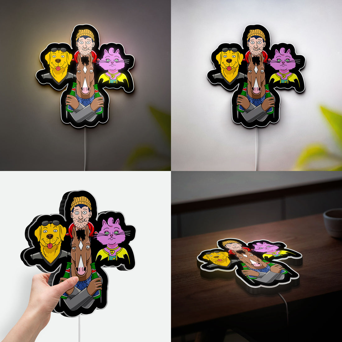 BoJack Horseman 3D Light Box - Cartoon Character LED Night Light, TV Show Inspired Decor for Fans, Unique Gift for Anime Lovers 