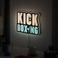 Kickboxing Fighter 3D Light Box - Martial Arts LED Night Light, MMA Training Gym Decor, Unique Gift for Kickboxing Coaches & Fighters 