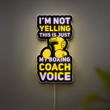 Boxing Coach 3D Light Box - "I'm Not Yelling" Funny LED Night Light, Gym Motivational Decor for Fighters & Trainers
