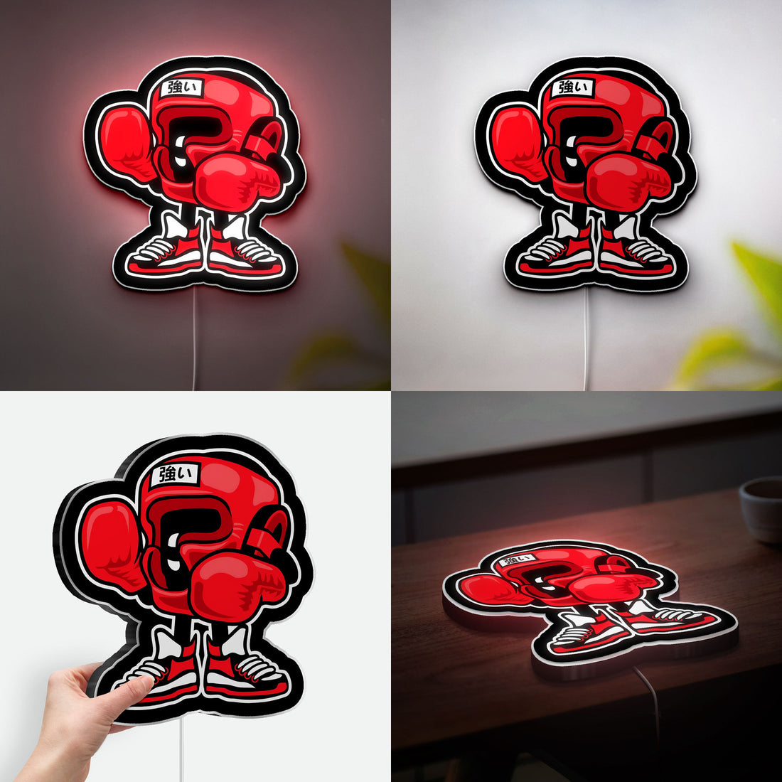 Boxing Champion 3D Light Box - Cartoon Boxer LED Night Light, Sports Decor for Boxing Fans, Unique Gift for Athletes 