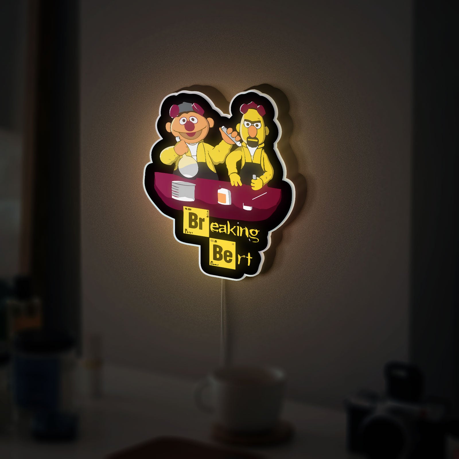 Bert and Ernie 3D Light Box - Sesame Street Character LED Night Light, Nostalgic Decor for Kids Room and Fans
