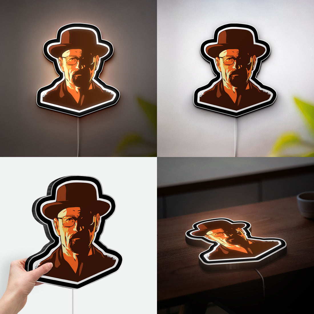 Walter White 3D Light Box - Breaking Bad LED Night Light, TV Show Inspired Decor for Fans, Cool Gift for Men
