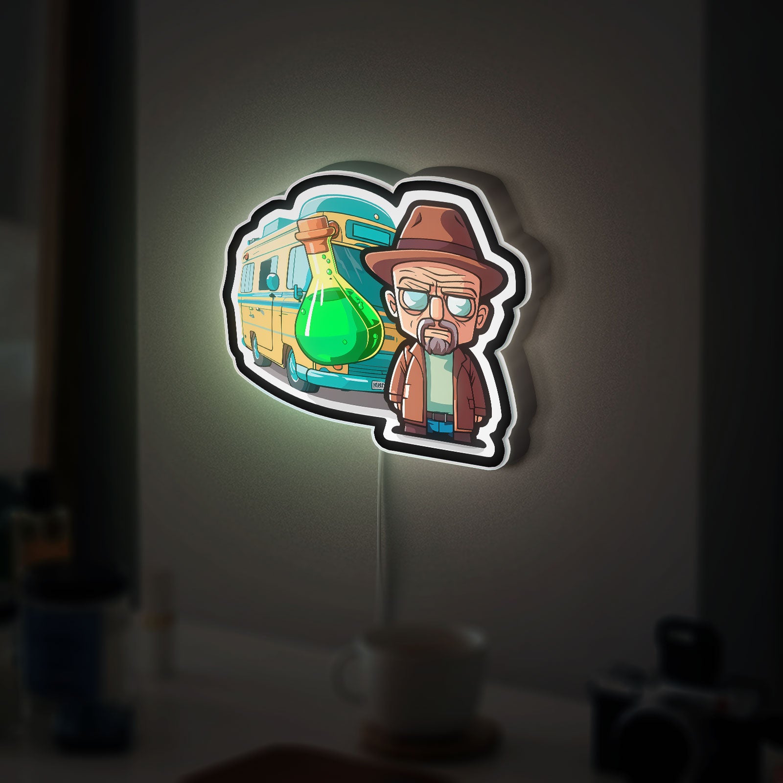 Walter White Breaking Bad 3D Light Box - LED Night Light, TV Show Inspired Decor for Fans, Unique Gift for Chemistry Enthusiasts 
