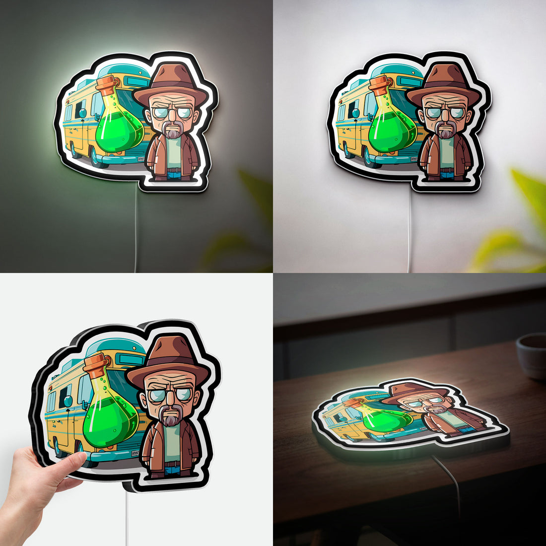 Walter White Breaking Bad 3D Light Box - LED Night Light, TV Show Inspired Decor for Fans, Unique Gift for Chemistry Enthusiasts 