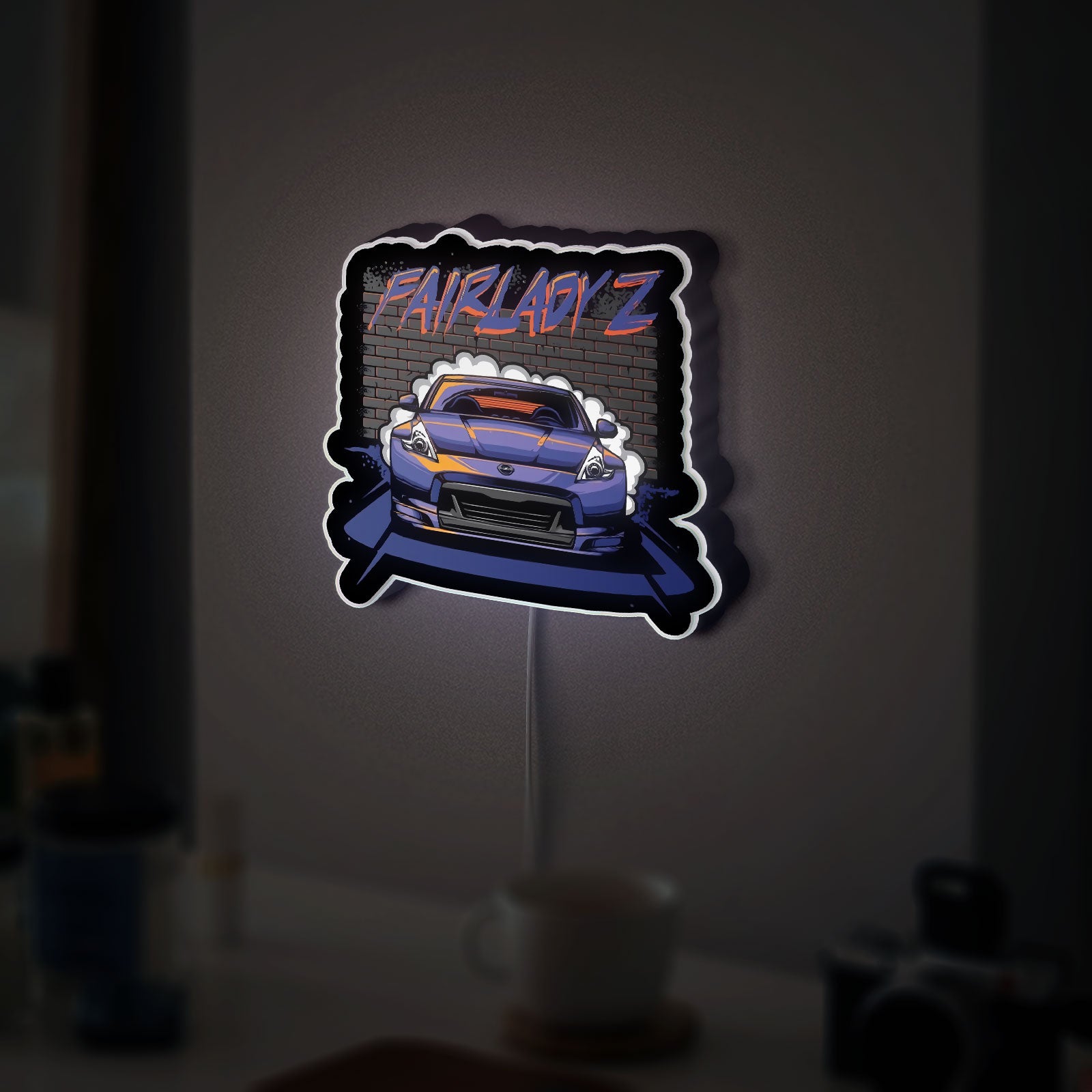 Drift Car Fairlady Z 3D Light Box - Nissan 370Z Racing LED Night Light, JDM Car Lover Gift, Automotive Bedroom Decor for Auto Enthusiasts
