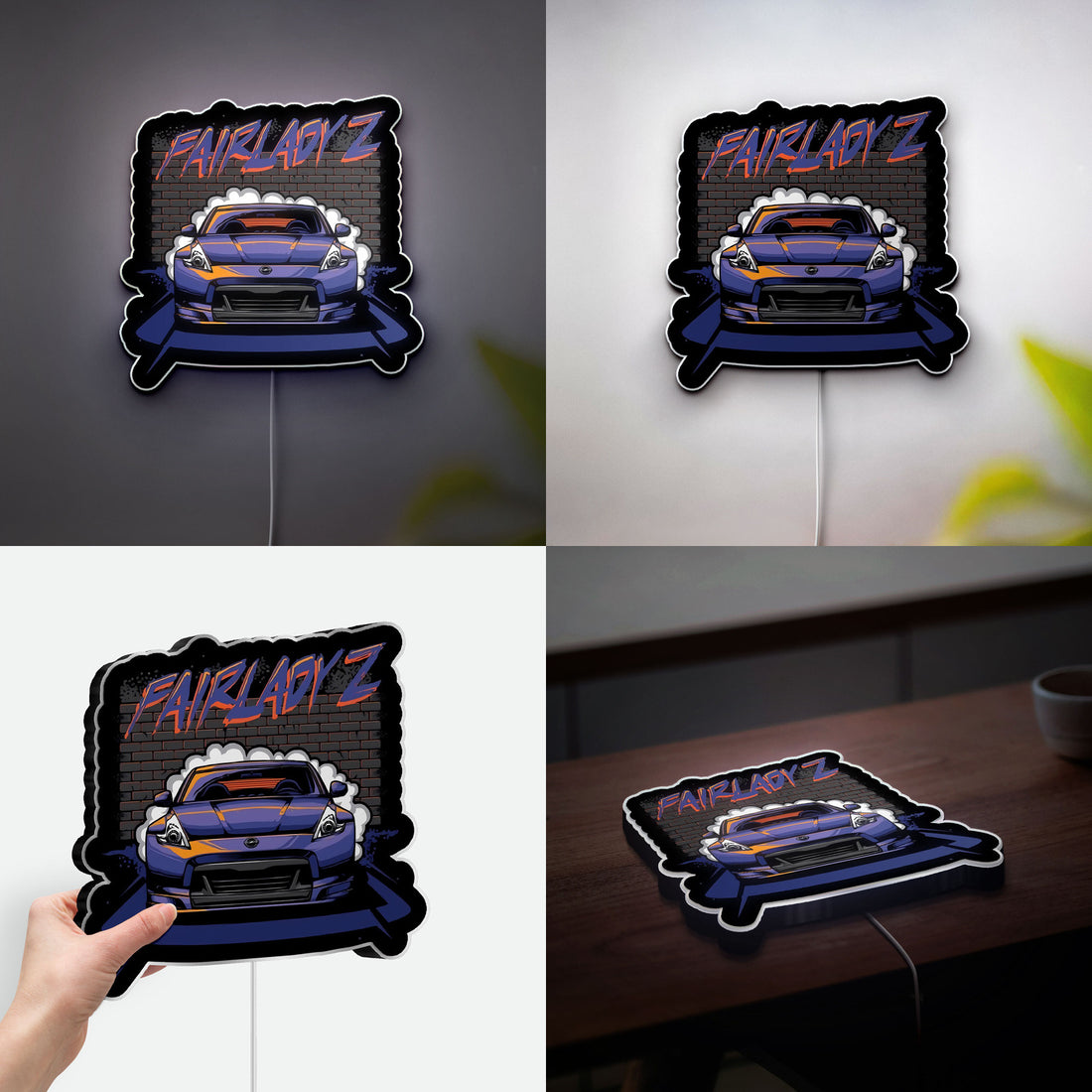 Drift Car Fairlady Z 3D Light Box - Nissan 370Z Racing LED Night Light, JDM Car Lover Gift, Automotive Bedroom Decor for Auto Enthusiasts
