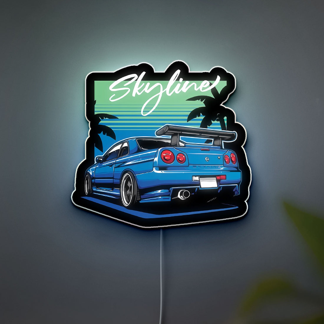 Nissan Skyline R34 3D Light Box - JDM Legend LED Night Light, Japanese Car Decor for Automotive Enthusiasts 